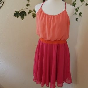 Beautiful short flowy spaghetti strap dress.